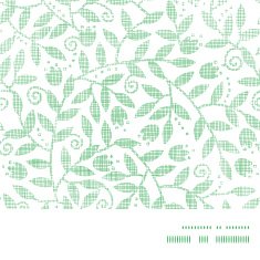 Leaves and swirls textile horizontal frame seamless pattern background