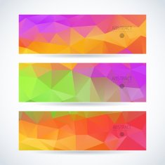 Abstract vector mosaic banners N66