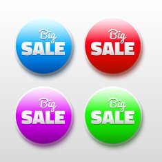 Vector design elements with sale text 3D Abstract labels set