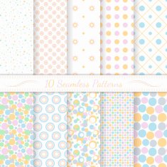 Set of ten seamless retro patterns N6