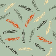 Seamless pattern with leaves on light green background