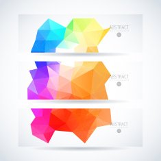 Abstract vector mosaic banners N69