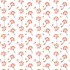 Colorful autumn seamless pattern made of berries Watercolor background