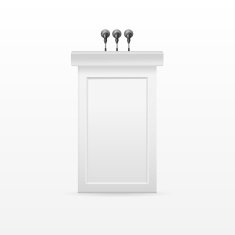 Vector White Podium Tribune Rostrum Stand Isolated on Background