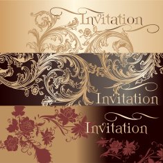 Collection of invitation cards in vintage style N2