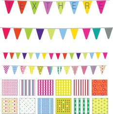 pendants or street style retro modern vintage bunting and patter