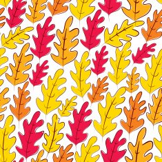 Fall oak leaves seamless pattern vector background N2