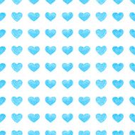 Watercolor romantic seamless pattern with hearts Vector illustration N2