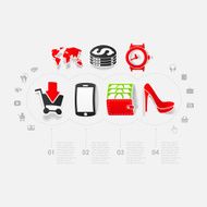 Set of sticker design Online shopping concept N8