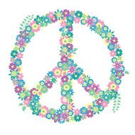 Peace sign made of flowers