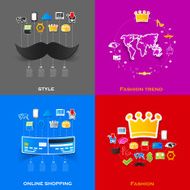 Set of modern stickers Fashion N11