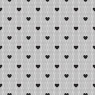 Seamless black lace pattern with hearts