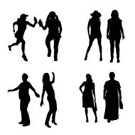 Vector silhouette of a woman N936