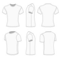 All six views men&#039;s white short sleeve t-shirt