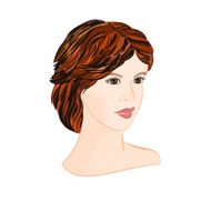 Girl brunette with short hair vector