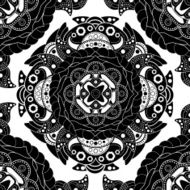 Vector white and black seamless pattern N2