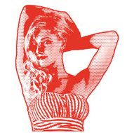 Vintage Comics Young Woman Portrait N2
