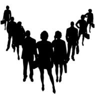 Vector silhouettes of business people N22
