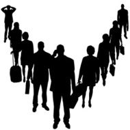 Vector silhouettes of business people N23