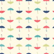 Autumn seamless pattern with a set flat umbrellas N2