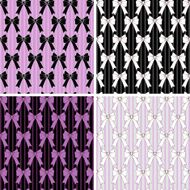 Set of seamless bow backgrounds