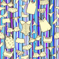 Vector hand drawn set with woman panties and underwear N3