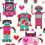 Seamless pattern with robots