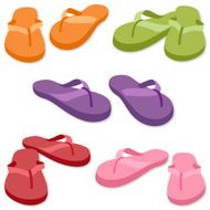 Five Pairs of Colorful Flip-Flop