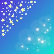 magic bokeh yellow star on a blue background