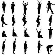 Vector silhouette of a woman N937