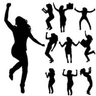 Vector silhouettes of woman N52