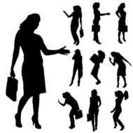 Vector silhouettes of woman N53