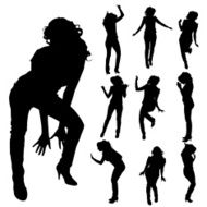 Vector silhouette of a woman N938