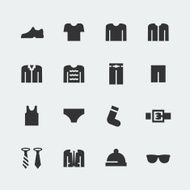 Men&#039;s clothes vector mini icons set