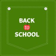 Green denim jeans pocket dash line Back to school Flat N2