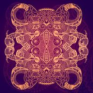 Abstract Hand Drawn Grunge Lace Ornament N5