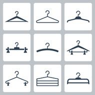 Hangers vector icons set
