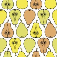 Pattern with ripe pears N15