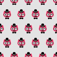 Seamless pattern with funny gentlemen kittens