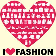 I love fashion icons set of Fashion elements -illustration