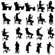 Vector silhouette of women N107