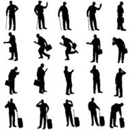 Vector silhouette of women N108