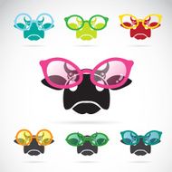 Vector images of cows wearing glasses