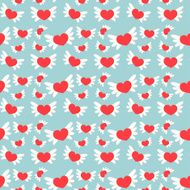 Romantic seamless pattern with hearts Vector illustration Background N12