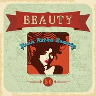 vintage Beautiful woman silhouette