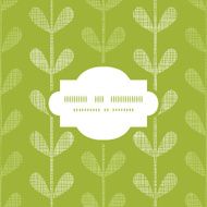 Abstract textile green vines leaves frame seamless pattern background
