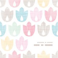 Abstract textile geometric tulips colorful frame corner pattern background