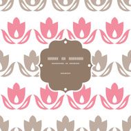 Pink and brown tulips stripes frame seamless pattern background