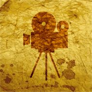 Videocamera Flat modern web button and space for your text N6