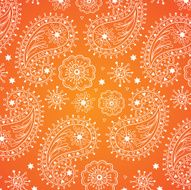 Paisley and stars in orange